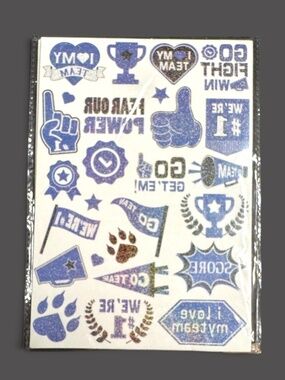 120 Team Spirit Glitter Temporary Tattoos